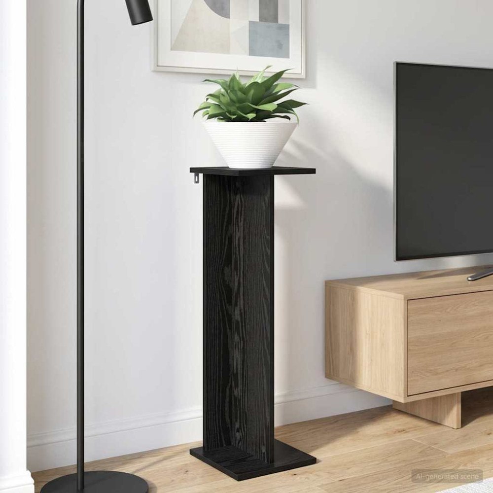 vidaXL Växtställ 2 pcs Svart Ek 25 x 25,5 x 80,5 cm Konstruerat trä