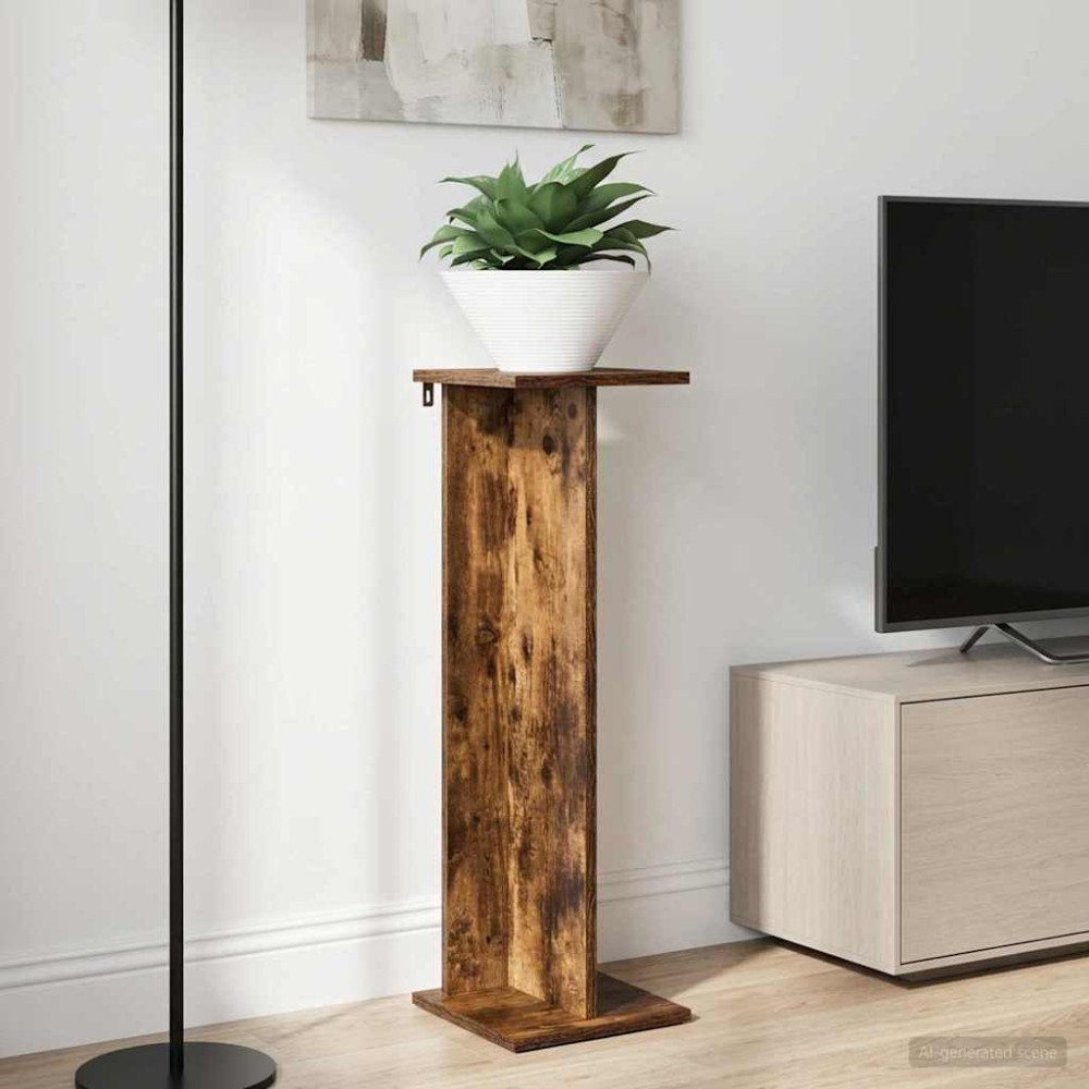 vidaXL Växtställ 2 pcs Rökt Ek 25 x 25,5 x 80,5 cm Konstruerat trä