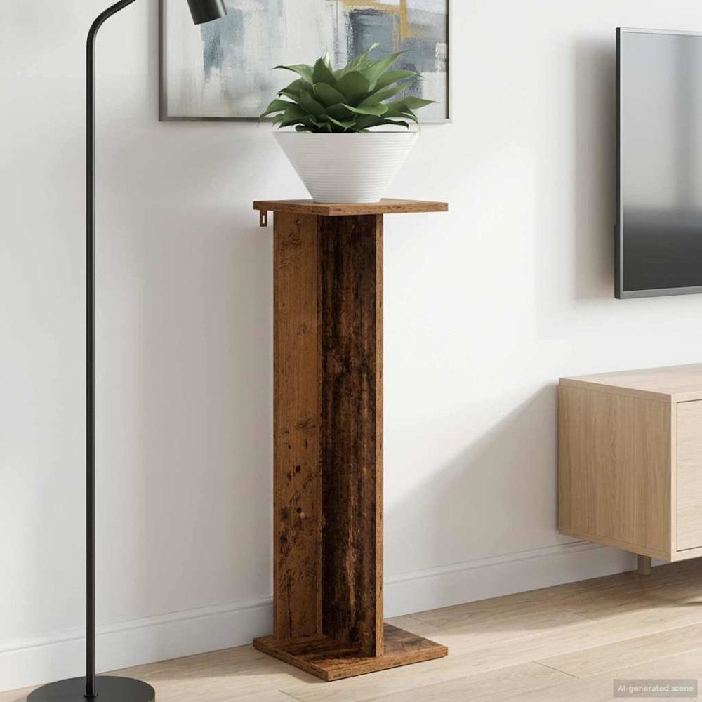 vidaXL Växtställ Gammalt trä 25 x 25,5 x 80,5 cm Konstruerat trä