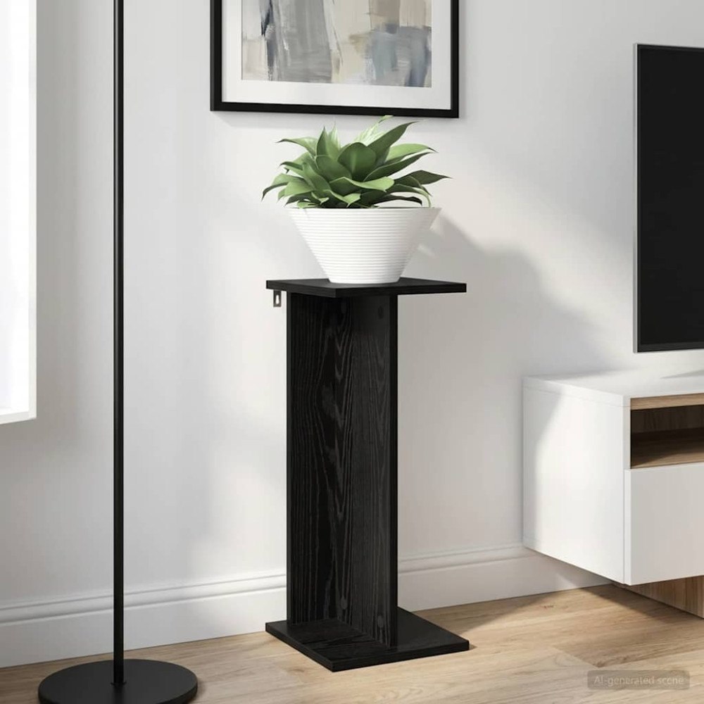 vidaXL Växtställ 2 pcs Svart Ek 25 x 25,5 x 60,5 cm Konstruerat trä