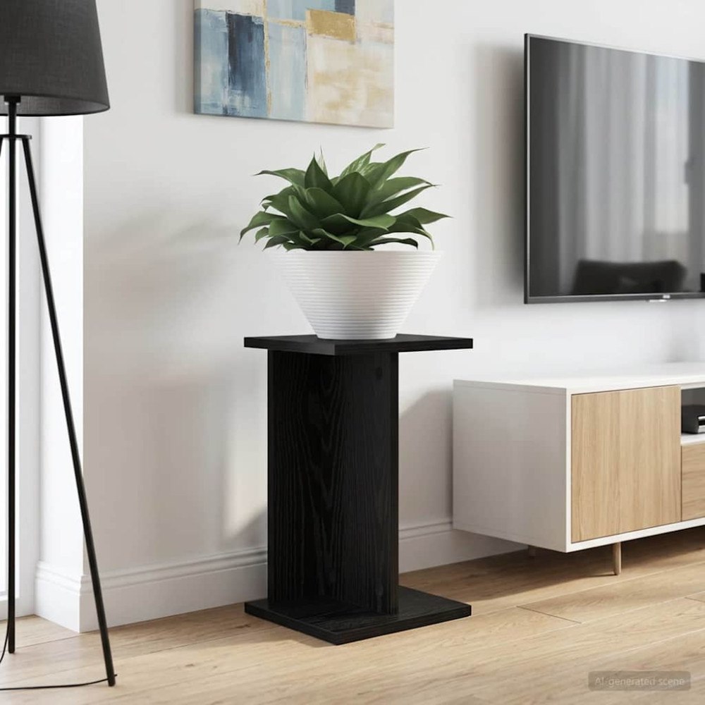 vidaXL Växtställ 2 pcs Svart Ek 25 x 25,5 x 40,5 cm Konstruerat trä