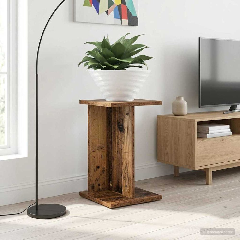 vidaXL Växtställ Gammalt trä 25 x 25,5 x 40,5 cm Konstruerat trä