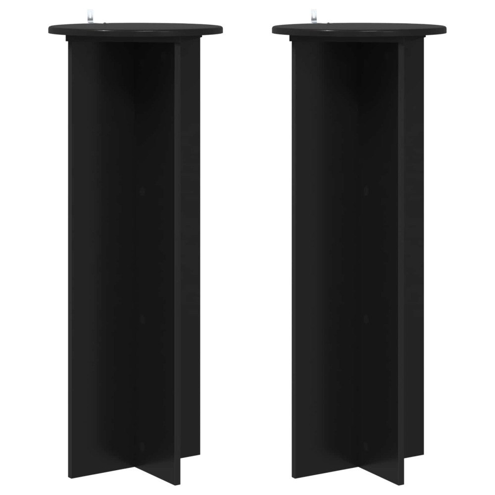 vidaXL Växtställ 2 pcs Svart Ø40 x 100 cm Konstruerat trä