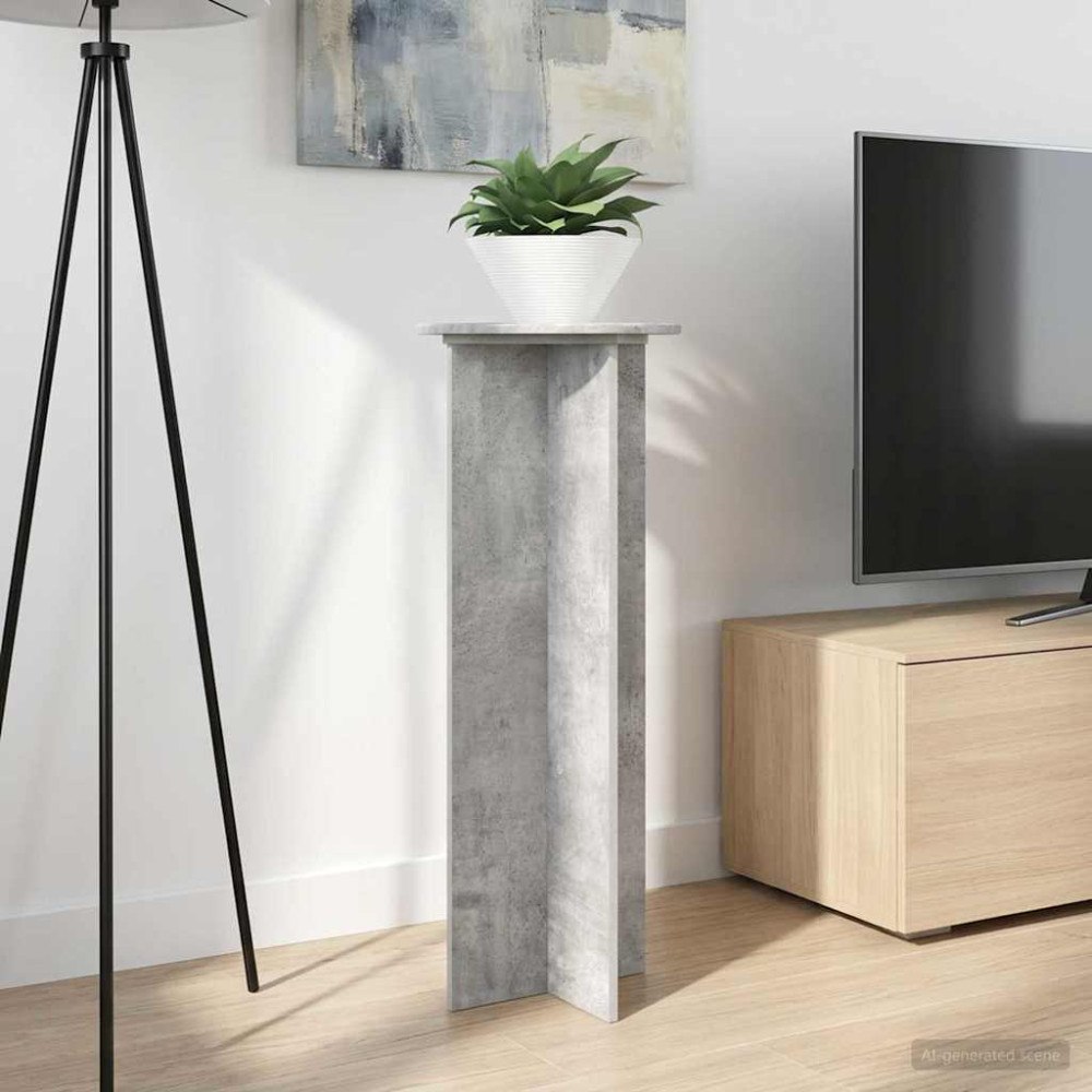 vidaXL Växtställ 2 pcs Betonggrå Ø40 x 100 cm Konstruerat trä