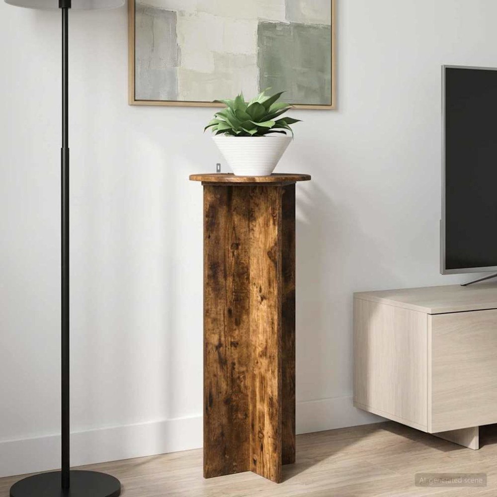 vidaXL Växtställ 2 pcs Rökt ek Ø40 x 100 cm Konstruerat trä