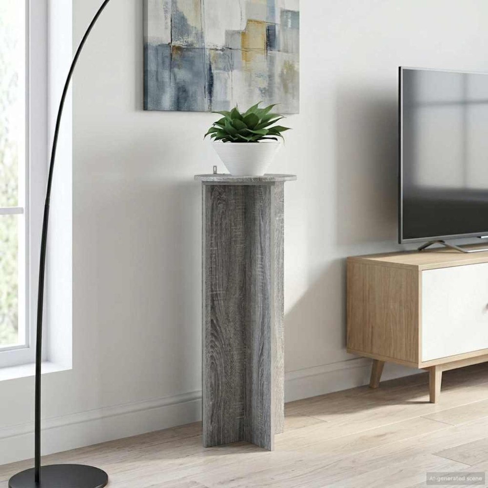 vidaXL Växtställ 2 pcs Grå sonoma-ek Ø40 x 100 cm Konstruerat trä