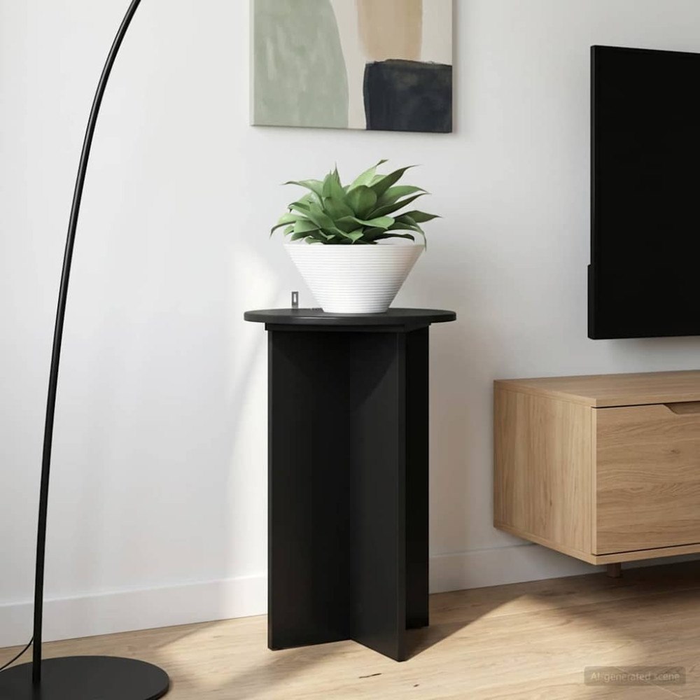 vidaXL Växtställ 2 pcs Svart Ø40 x 60 cm Konstruerat trä