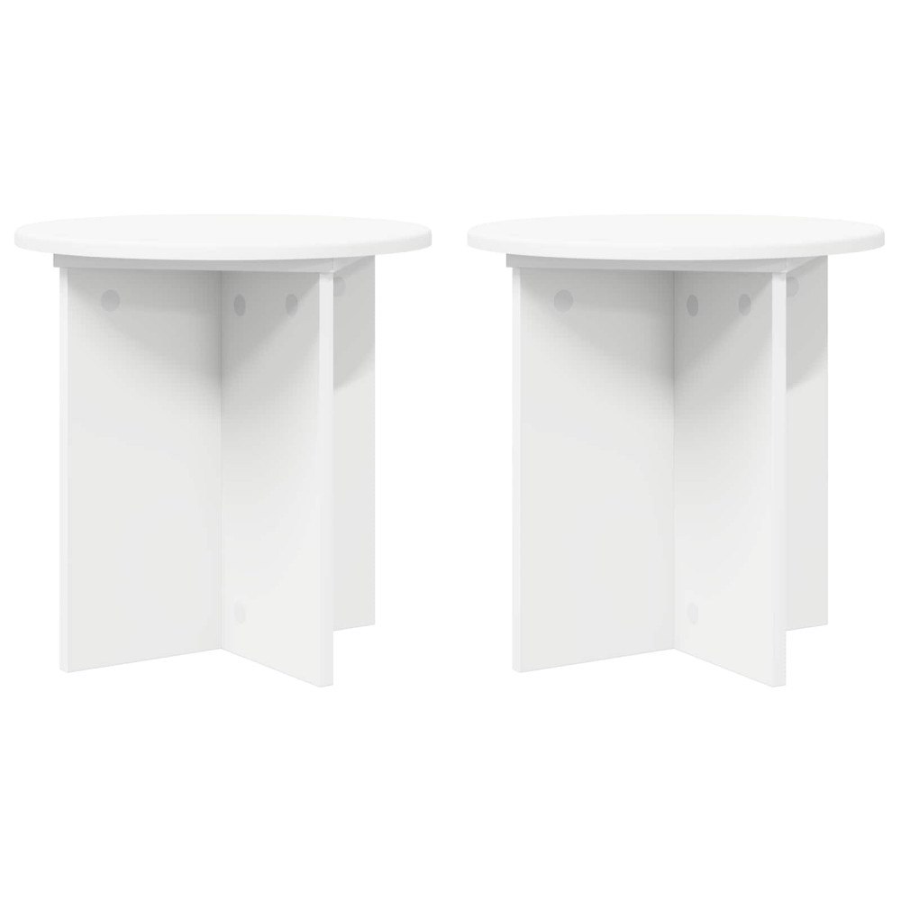 vidaXL Växtställ 2 pcs Vit Ø40 x 40 cm Konstruerat trä