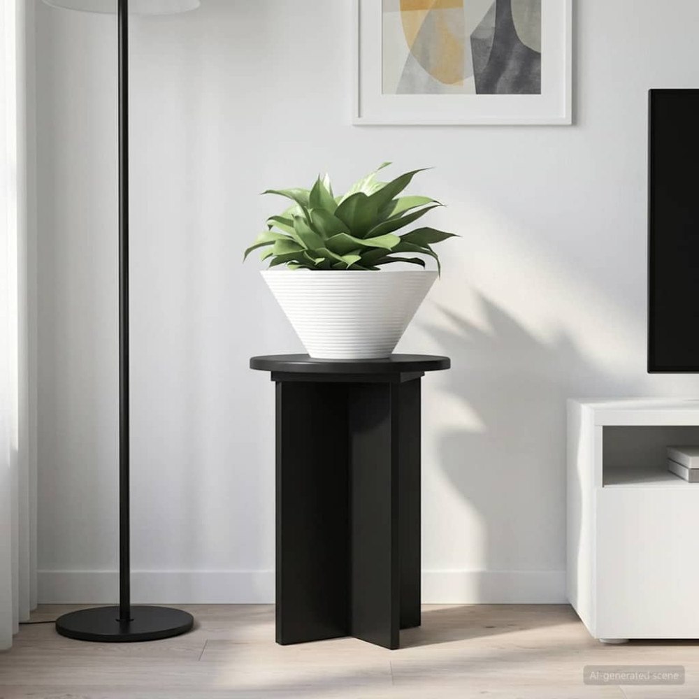 vidaXL Växtställ 2 pcs Svart Ø29,5 x 40 cm Konstruerat trä