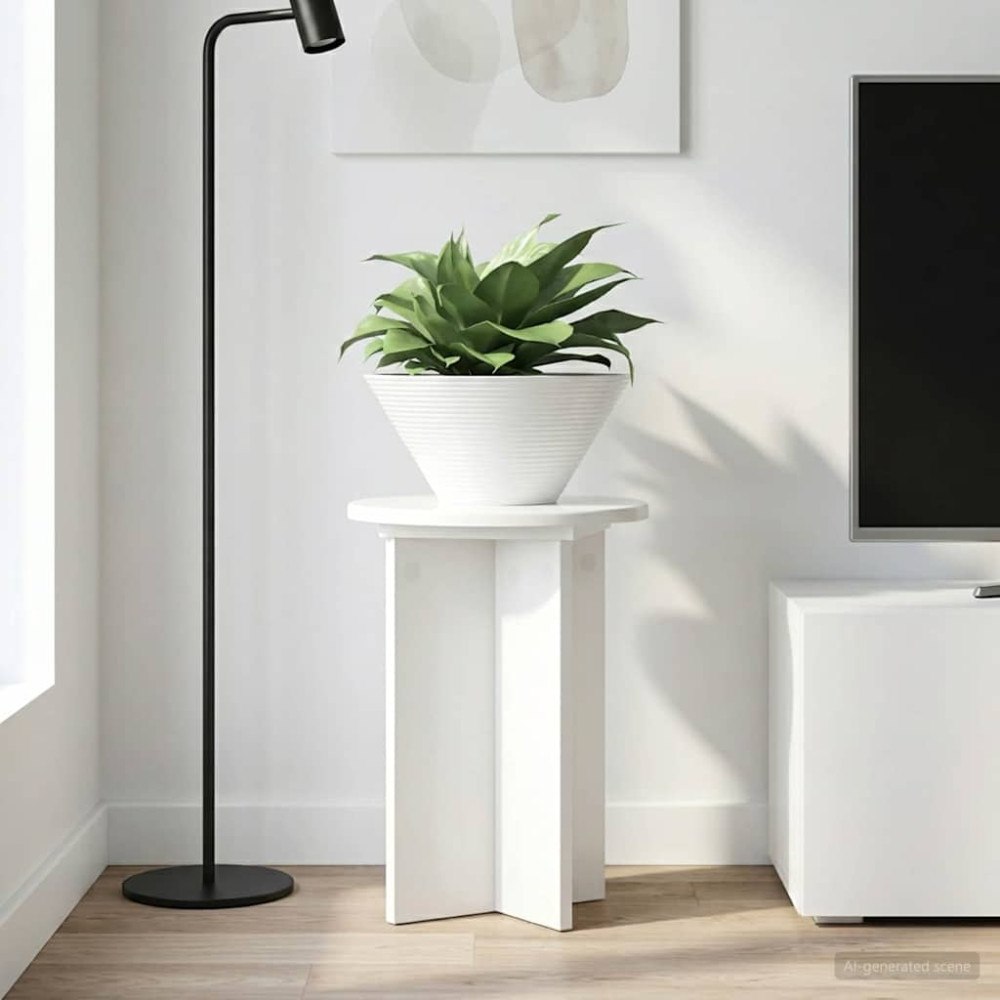 vidaXL Växtställ 2 pcs Vit högglans Ø29,5 x 40 cm Konstruerat trä