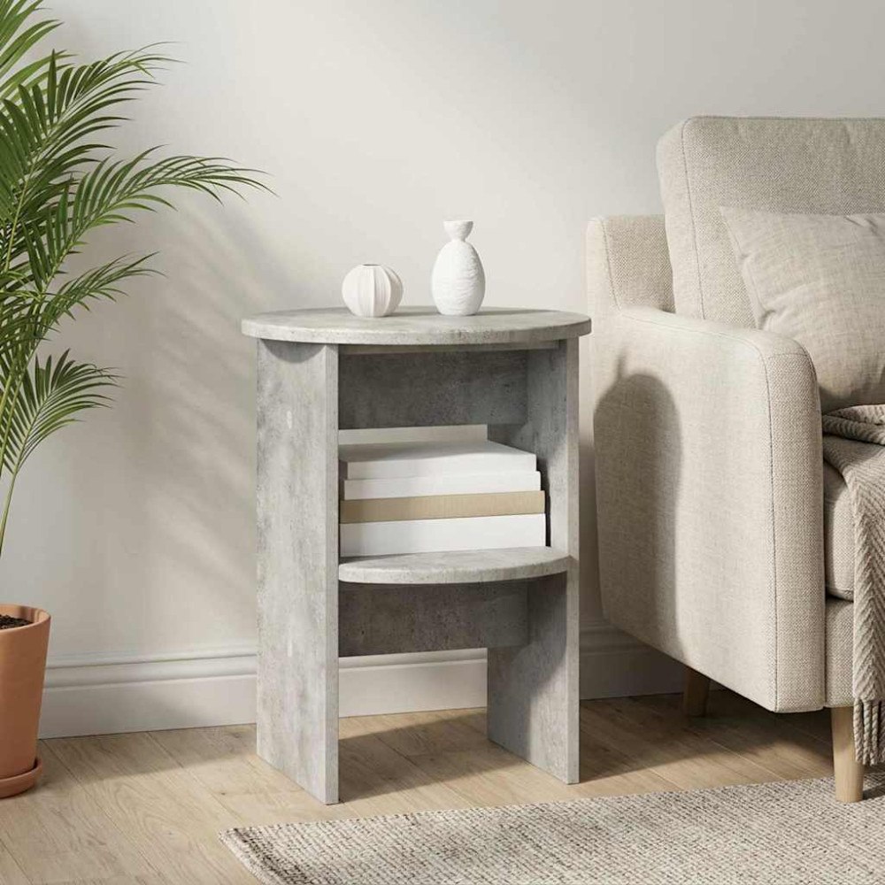 vidaXL Sidokabinett 2 pcs BetongGrå Ø40 x 50 cm Konstruerat trä