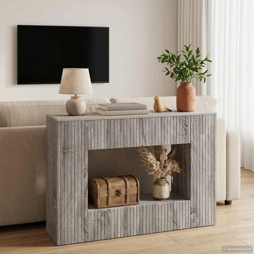 vidaXL Konsolbord Randig Grå Sonoma 101 x 29 x 74 cm Konstruerat trä