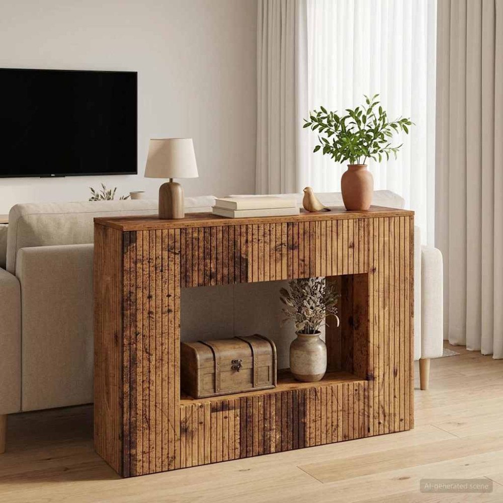 vidaXL Konsolbord Randig Gammalt trä 101 x 29 x 74 cm Konstruerat trä