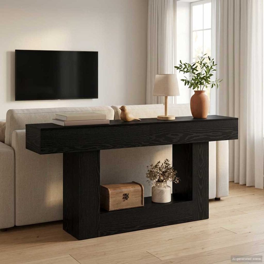 vidaXL Svart Ek 160 x 30 x 74 cm