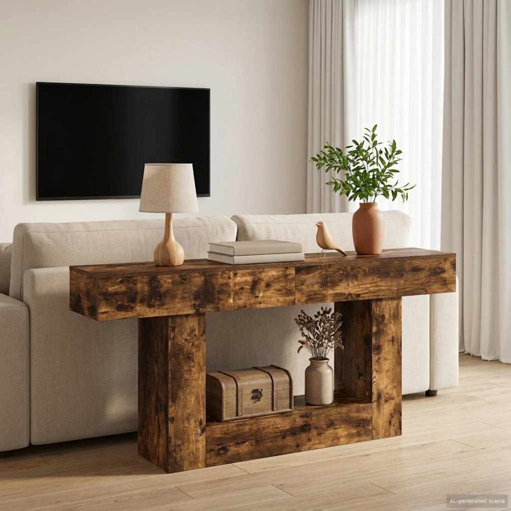 vidaXL Rökt Ek 160 x 30 x 74 cm