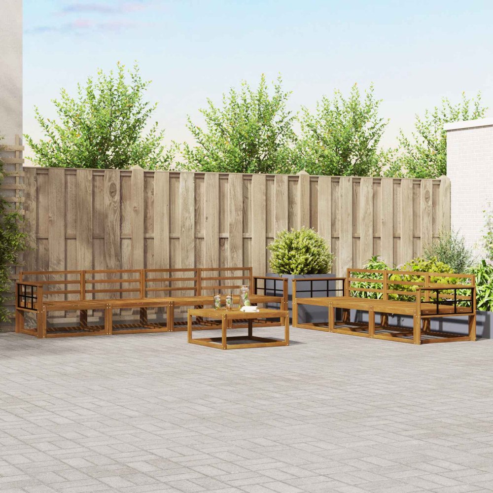 vidaXL Utomhussoffset 8 pcs Naturfärg Massivt Akaciaträ