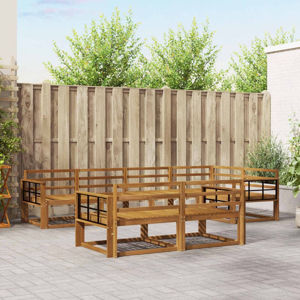 vidaXL Utomhussoffset 7 pcs Naturlig Massivt Akaciaträ