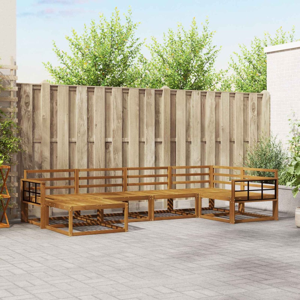 vidaXL Utomhussoffset 6 pcs Naturlig Massivt Akaciaträ