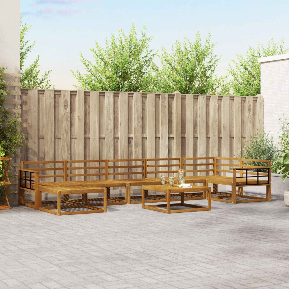 vidaXL Utomhussoffset 8 pcs Naturfärg Massivt Akaciaträ