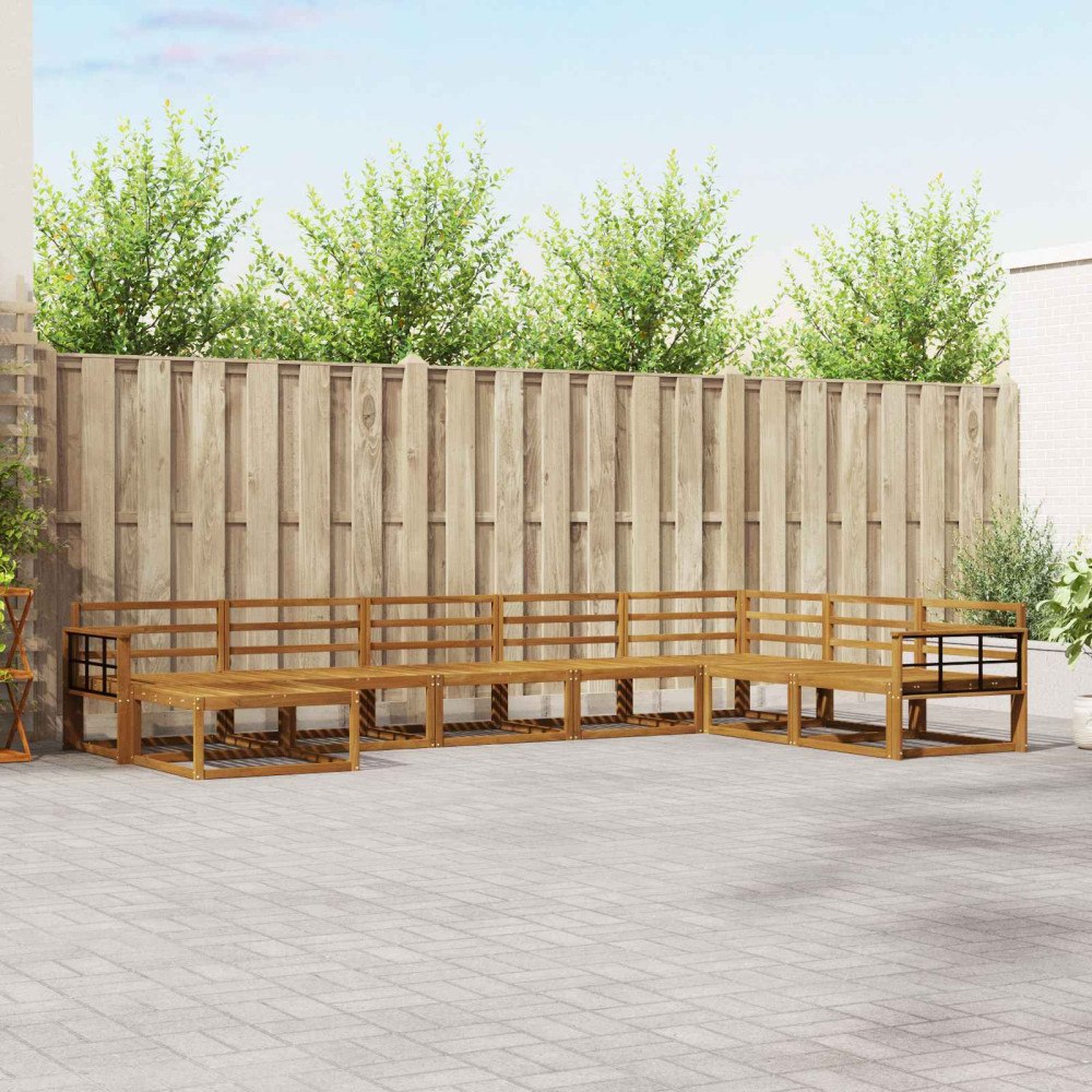 vidaXL Utomhussoffset 8 pcs Naturfärg Massivt Akaciaträ