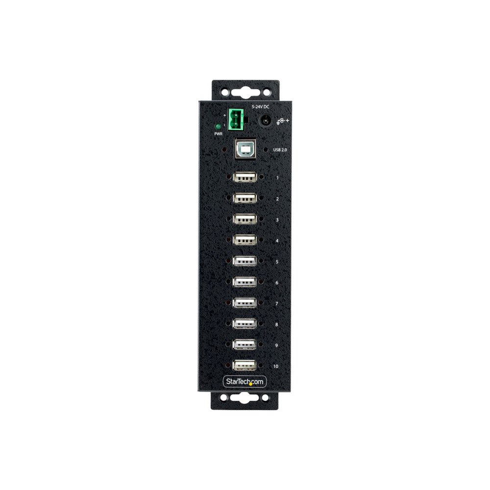 StarTech.com StarTech.com 10-Port Industrial USB 2.0 Hub, Rugged USB Hub w/15kV Air/8kV Contact ESD Level 4 Protection, DIN/Wall/Desk...
