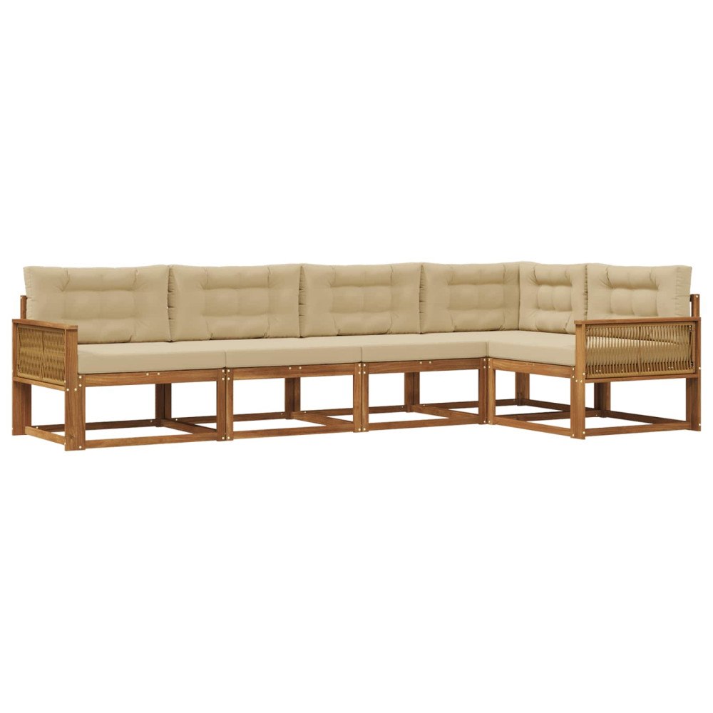 vidaXL Utomhussoffset 5 st Naturlig och Beige