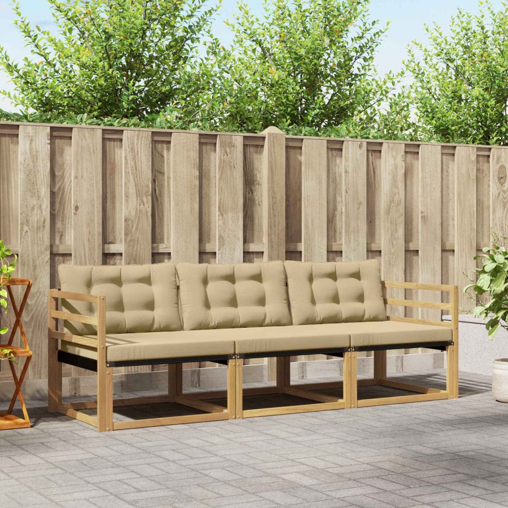 vidaXL Utomhussoffset 3 st Vit och Beige