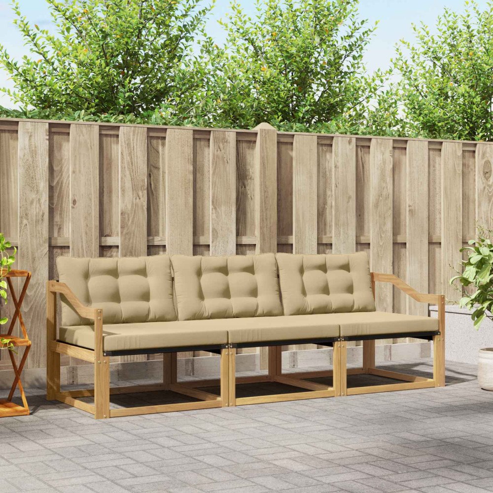 vidaXL Utomhussoffset 3 st Vit och Beige