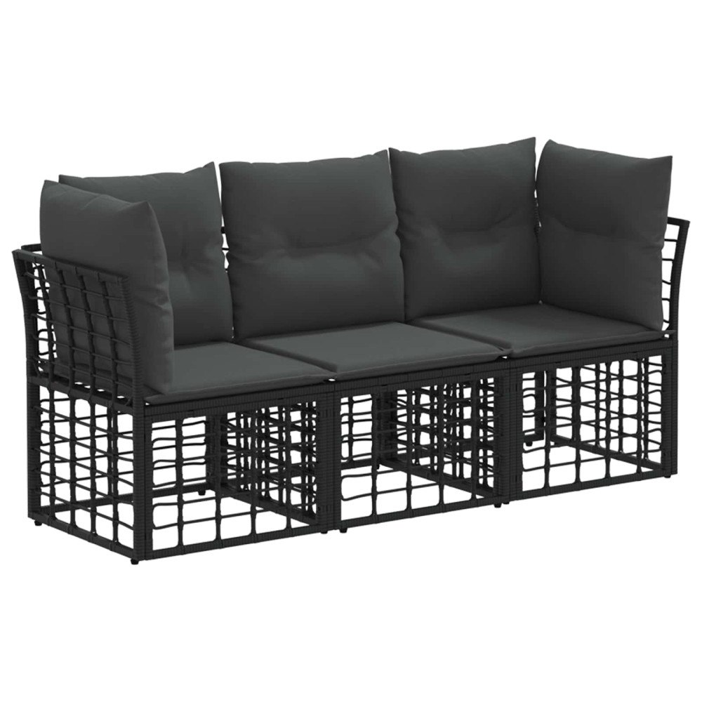 vidaXL Utomhussoffset Svart Polyester