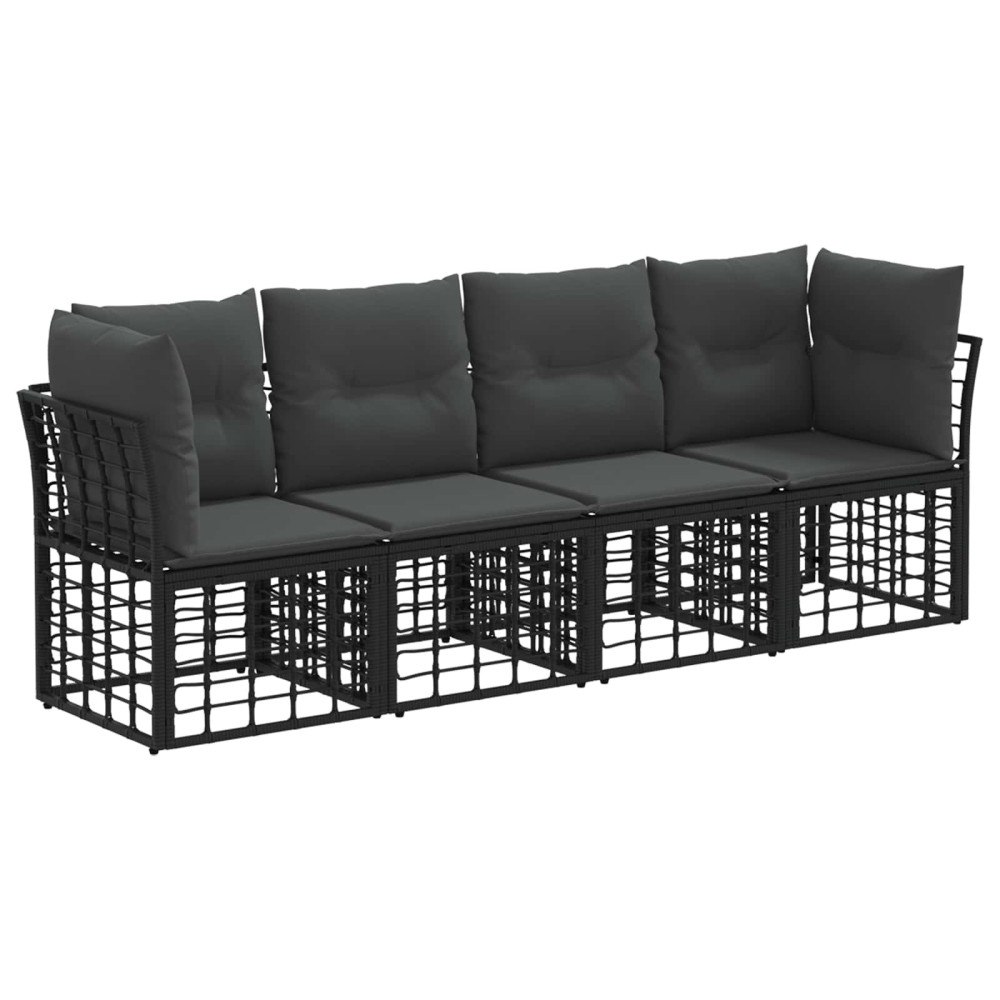 vidaXL Utomhussoffset Svart Polyester