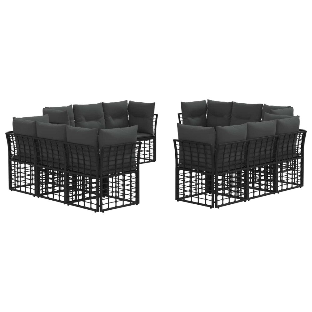 vidaXL Utomhussoffset Svart Polyester