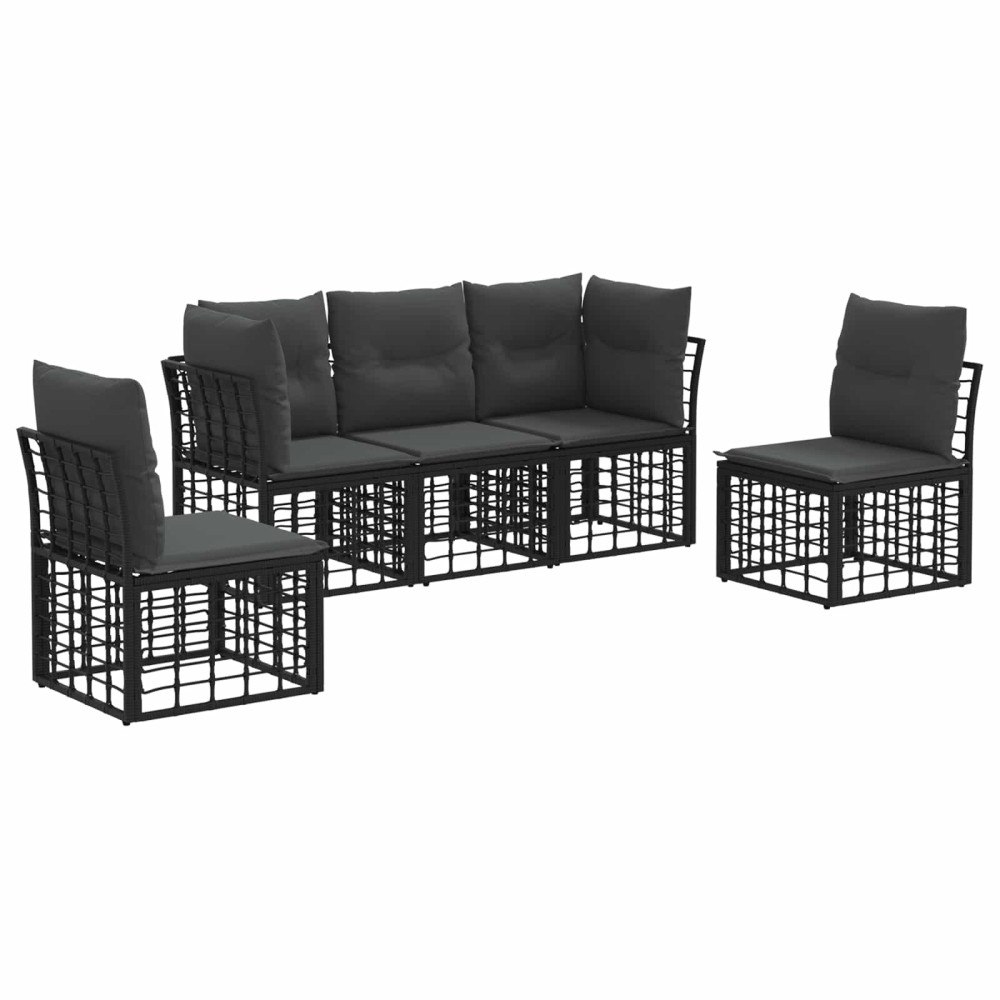 vidaXL Utomhussoffset Svart Polyester