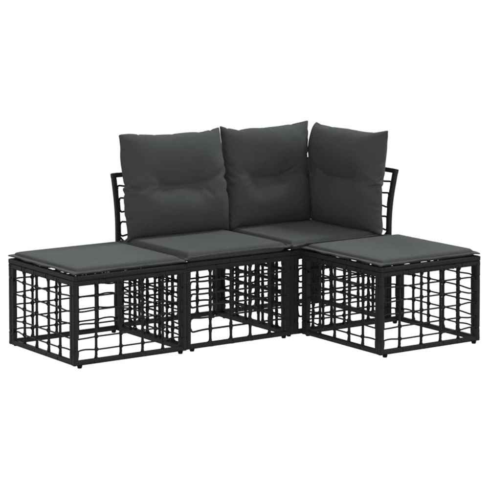 vidaXL Utomhussoffset Svart Polyester