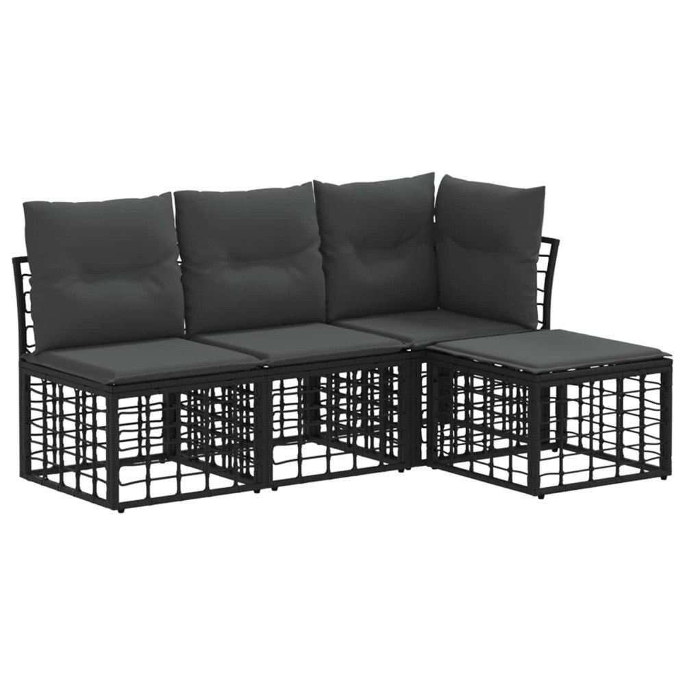 vidaXL Utomhussoffset Svart Polyester