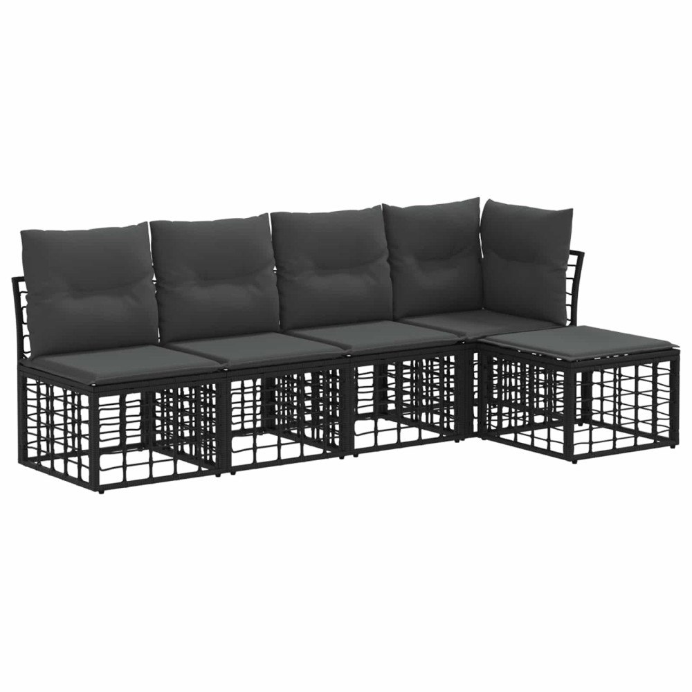 vidaXL Utomhussoffset Svart Polyester