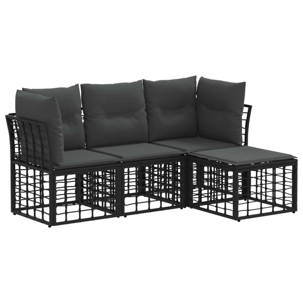 vidaXL Utomhussoffset Svart Polyester