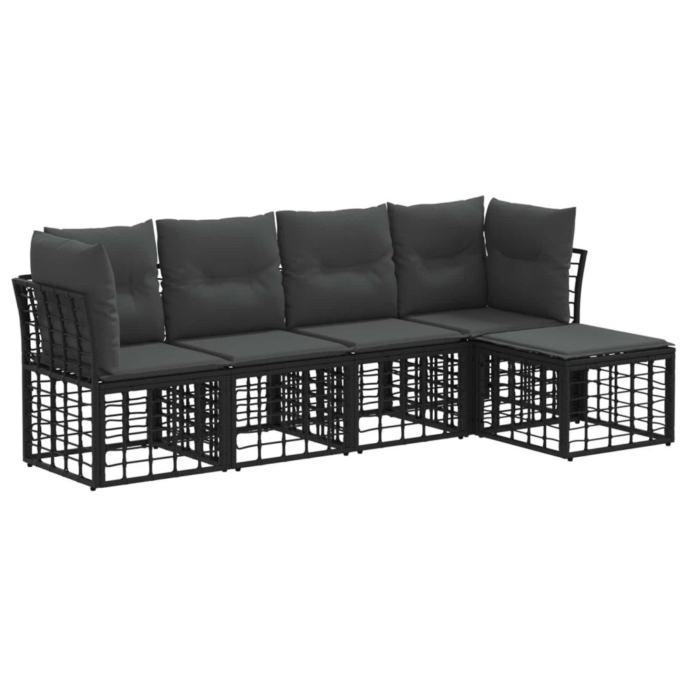vidaXL Utomhussoffset Svart Polyester