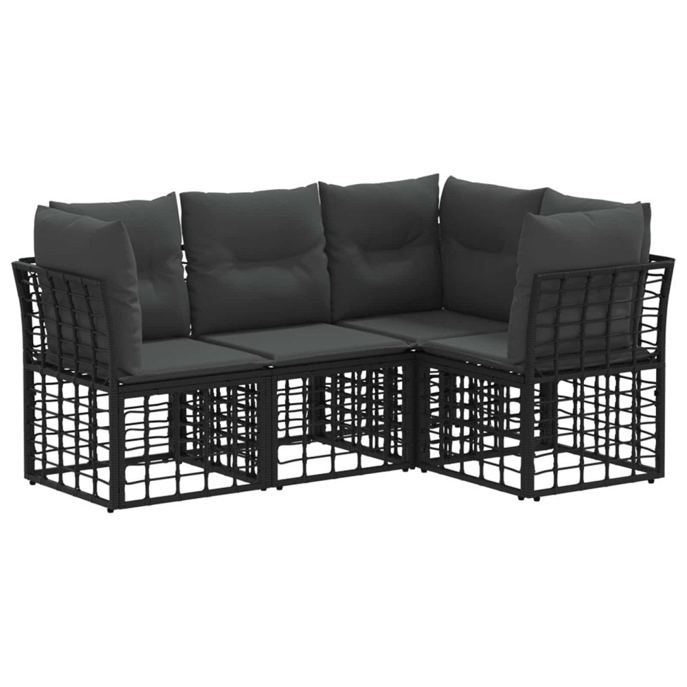 vidaXL Utomhussoffset Svart Polyester