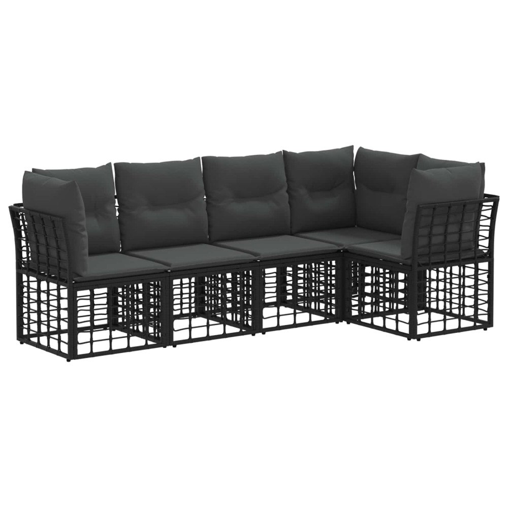 vidaXL Utomhussoffset Svart Polyester