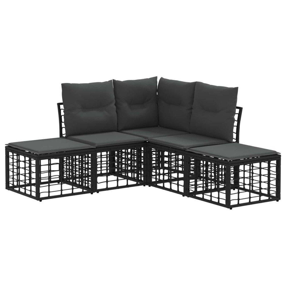 vidaXL Utomhussoffset Svart Polyester