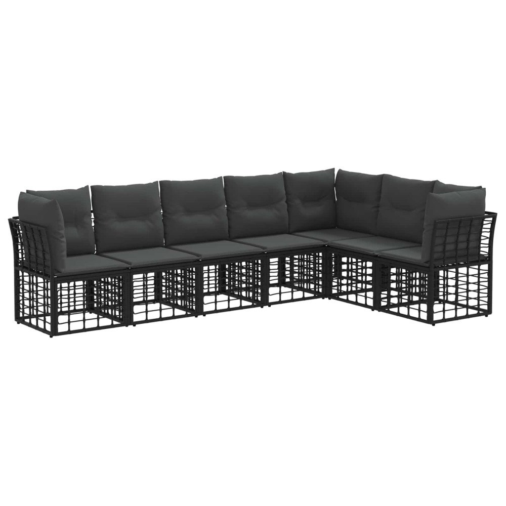 vidaXL Utomhussoffset Svart Polyester