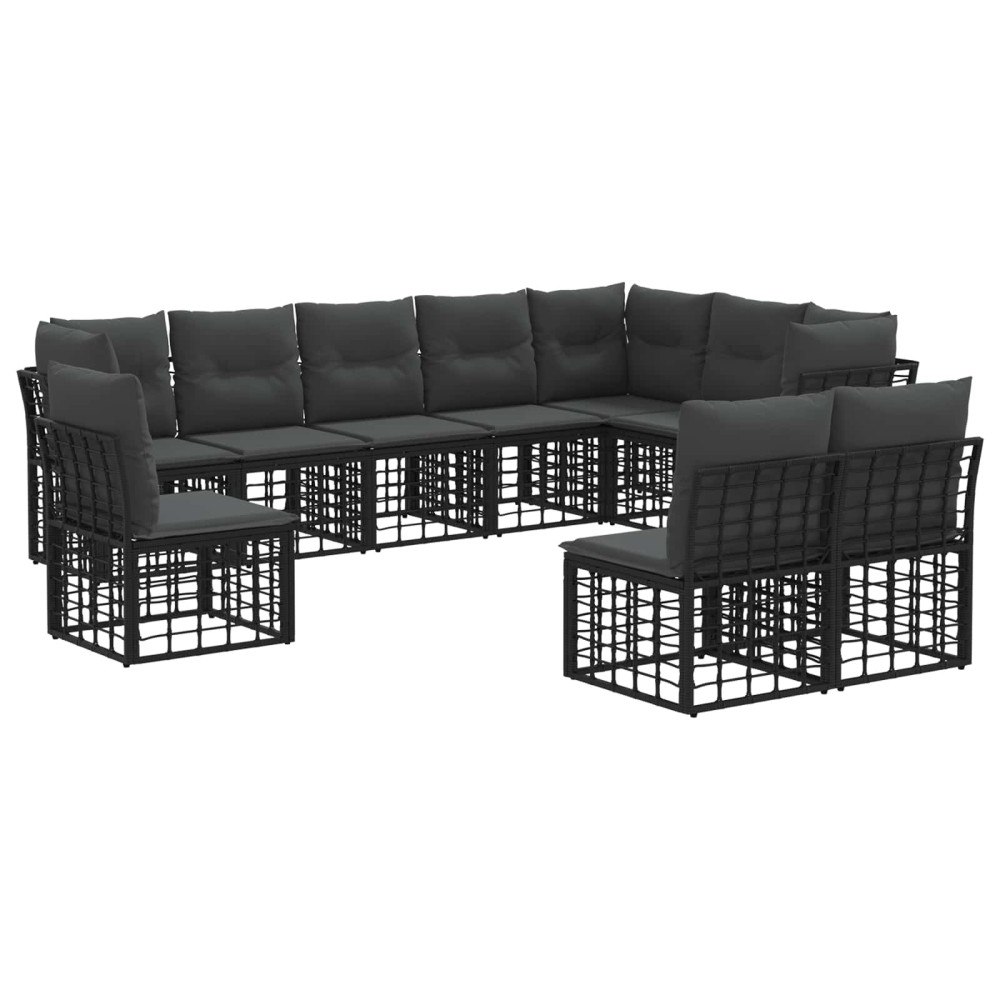 vidaXL Utomhussoffset Svart Polyester
