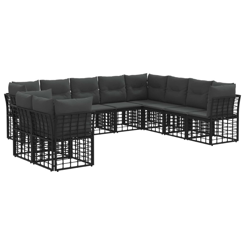 vidaXL Utomhussoffset Svart Polyester