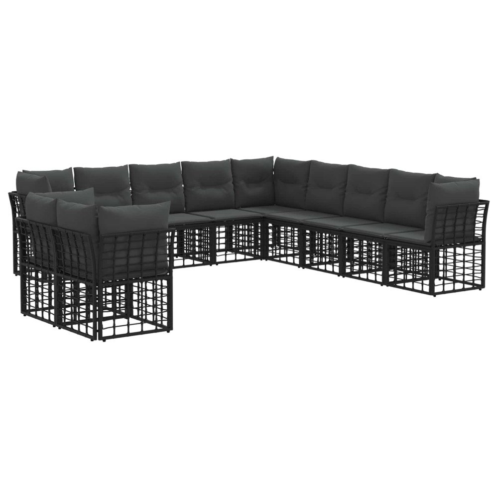 vidaXL Utomhussoffset Svart Polyester
