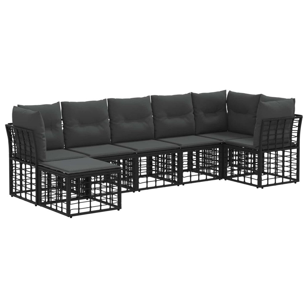 vidaXL Utomhussoffset Svart Polyester