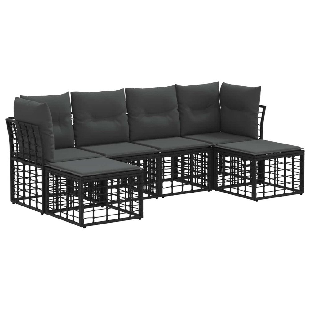 vidaXL Utomhussoffset Svart Polyester