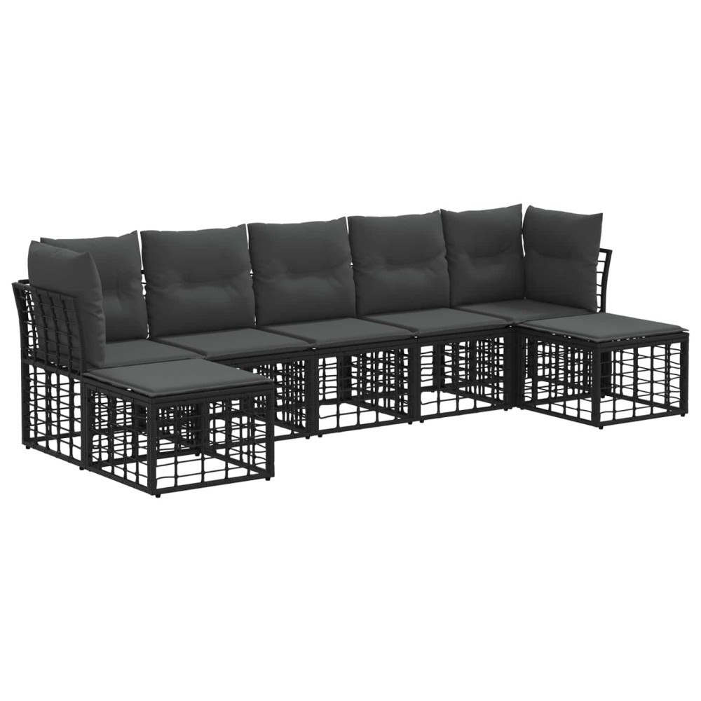 vidaXL Utomhussoffset Svart Polyester