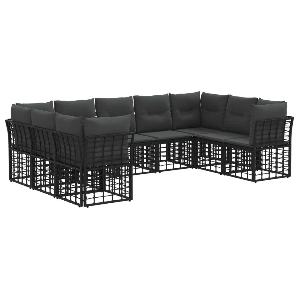 vidaXL Utomhussoffset Svart och Mörkgrå Polyester