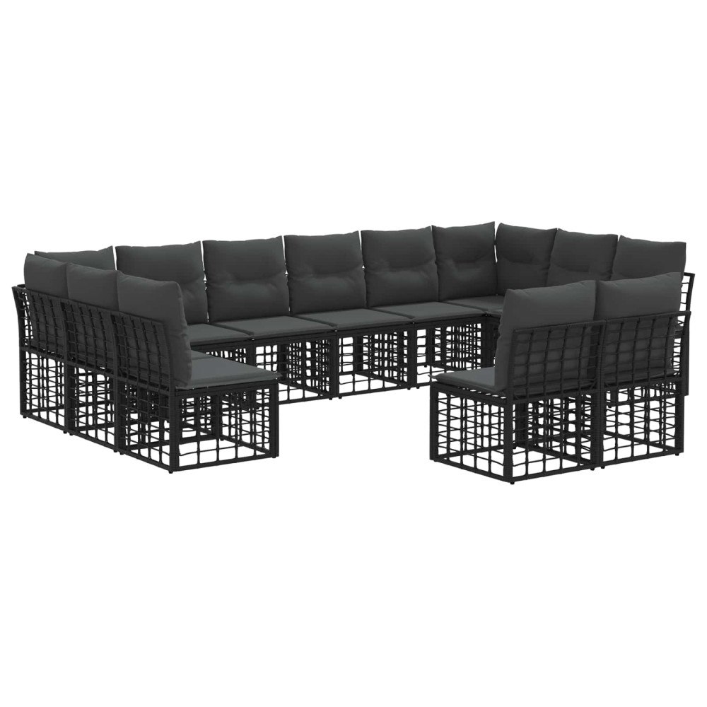 vidaXL Utomhussoffset Svart och Mörkgrå Polyester