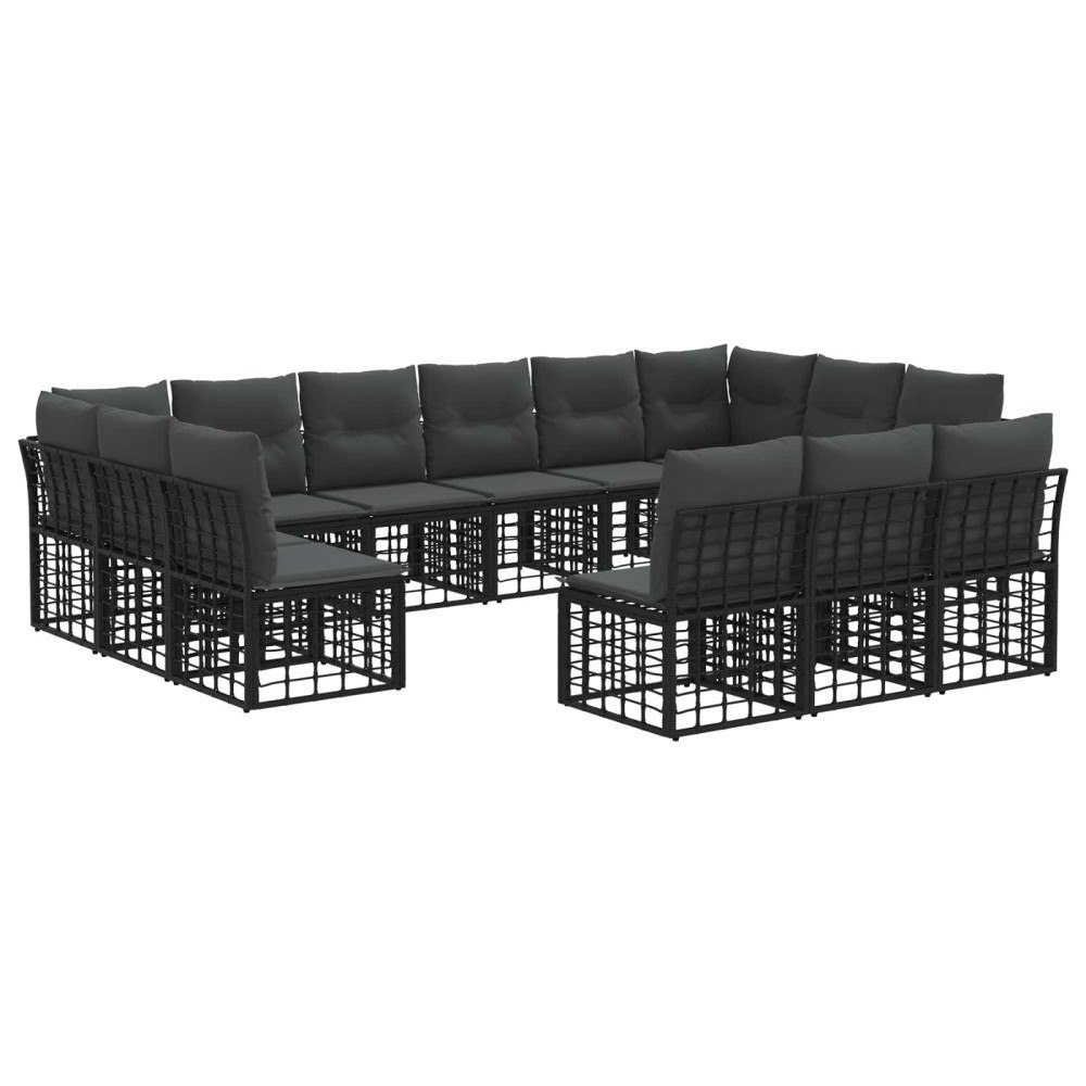 vidaXL Utomhussoffset Svart och Mörkgrå Polyester